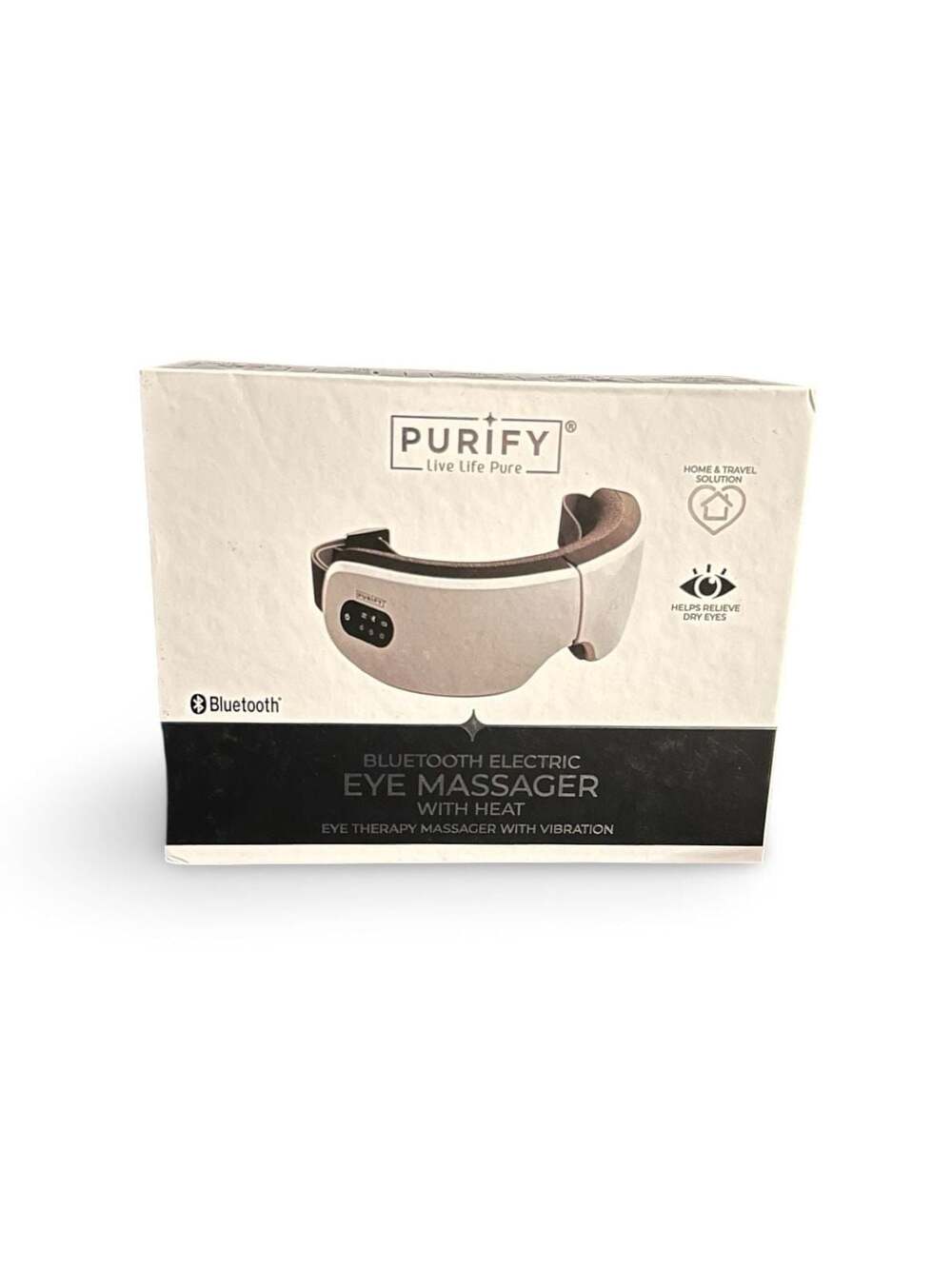 Purify Bluetooth Electric Eye Therapy Massager with Heat and Vibration - White